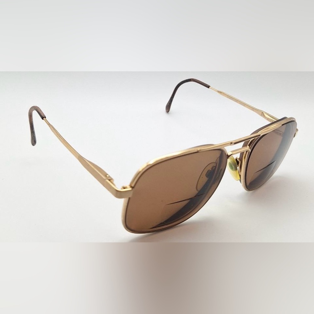 Vintage Luxottica Carlos Gold Pilot Sunglasses Frames Only